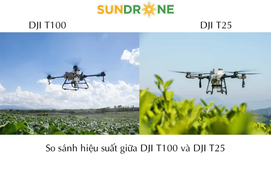 So sánh hiệu suất giữa DJI T100 và DJI T25