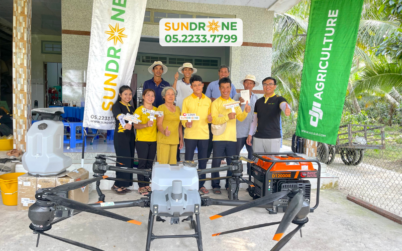 BÀN GIAO MÁY BAY NÔNG NGHIỆP DJI AGRAS T40 TẠI CHÂU THÀNH, ĐỒNG THÁP | SUNDRONE BÀN GIAO MÁY BAY NÔNG NGHIỆP