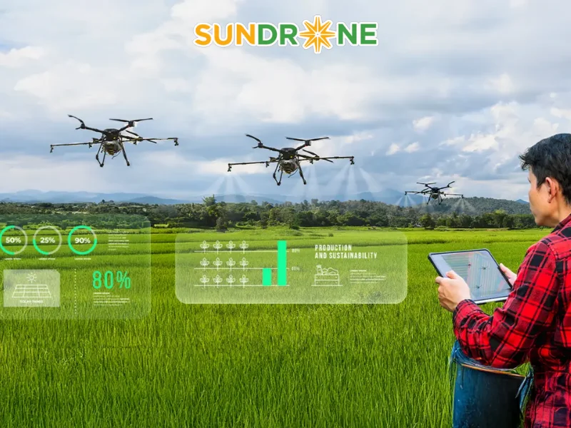 sử dụng máy bay không người lái để phân tích tình trạng cây trồng