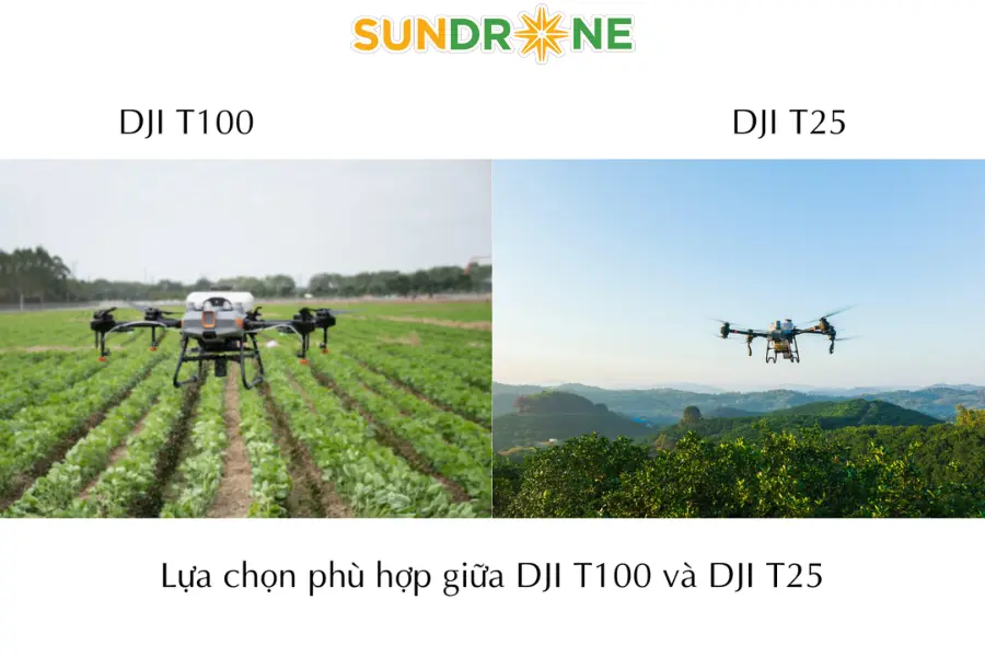 Lựa chọn phù hợp giữa DJI T100 và DJI T25