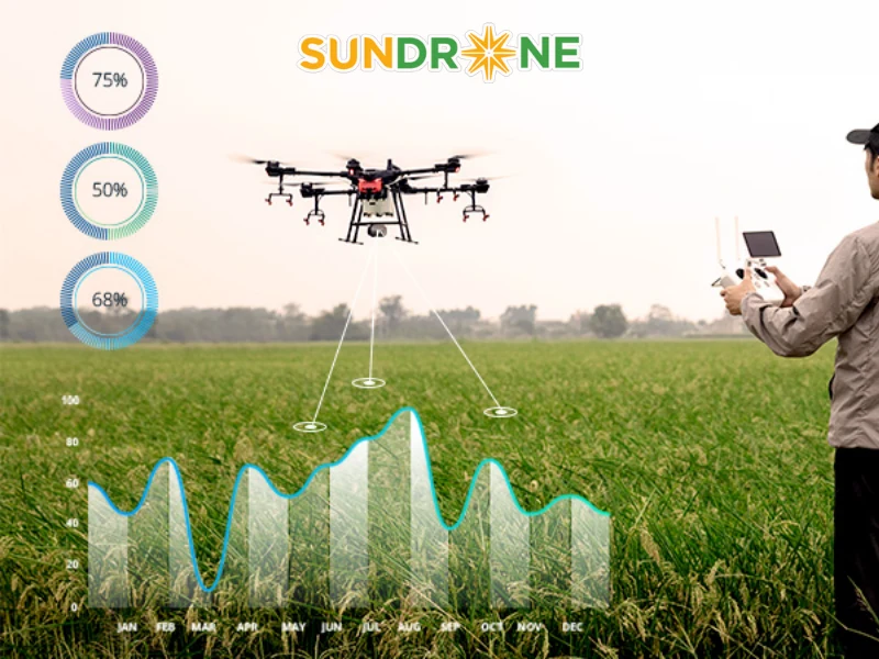 sử dụng máy bay không người lái để phân tích tình trạng cây trồng